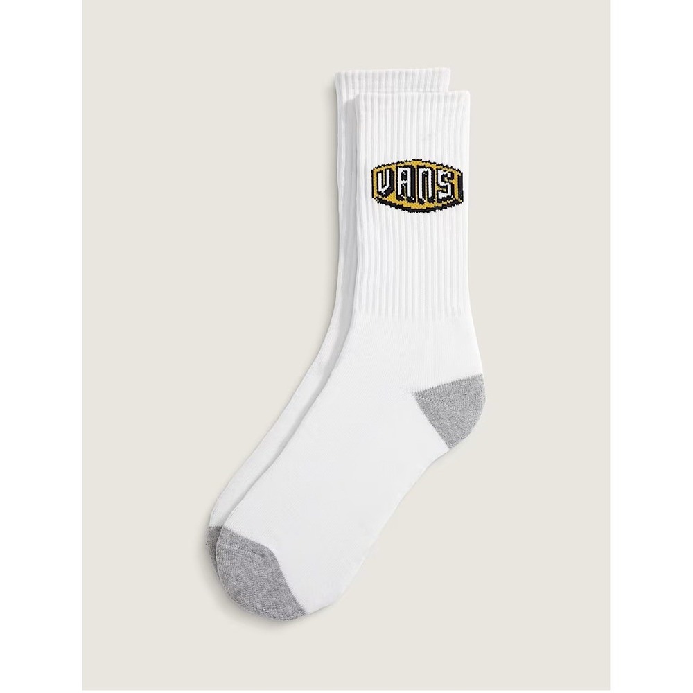 Vans Stowers Crew Socks en White Yellow Size L: Mens Size 9.5-13 Women 11-14.5‎